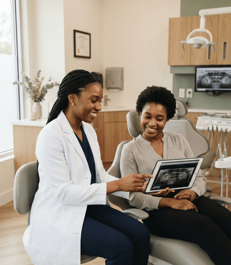 Dentist providing comfortable patient care
